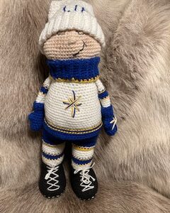 Virkmönster Supportern i Leksand hockeys färger