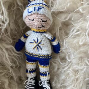 Virkmönster Lilla Bil Supportern i Leksands färger