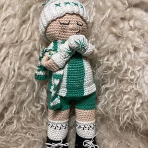 Virkmönster Supportern i Hammarby fotbolls färger