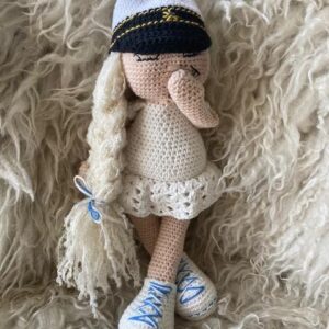 Virkmönster Supporter Girl med beskrivning till Frölundas färger
