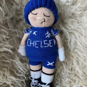 Virkmönster Supportern i Chelsea fotbolls färger