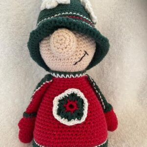 Virkmönster Blomster Tomte i Frölundas färger