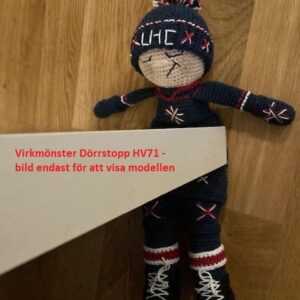 Virkmönster (text) Dörrstopp i HV71 färger