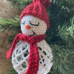 Virkmönster Julgranskula Snögubbe