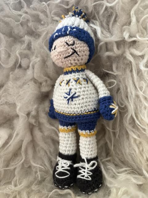 Virkmönster Lilla Supportern i Leksands färger 2026 - Bild 3